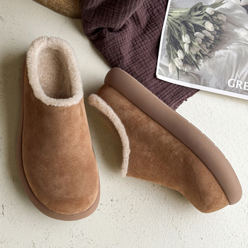 Muške zimske papuče s plišom, debela potplata, bez vezica