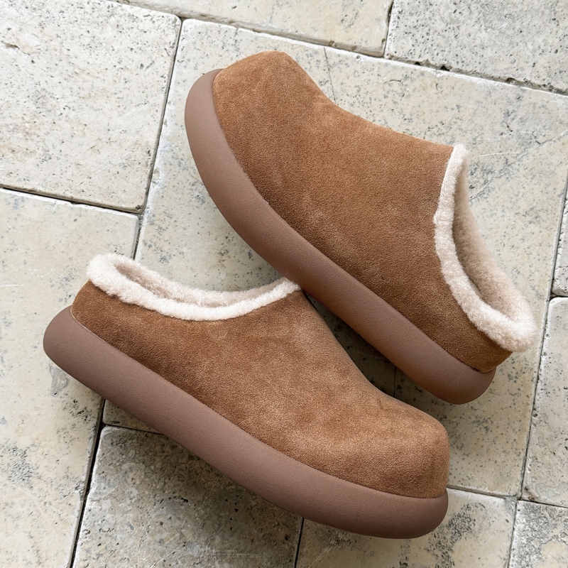 Muške zimske papuče s plišom, debela potplata, bez vezica