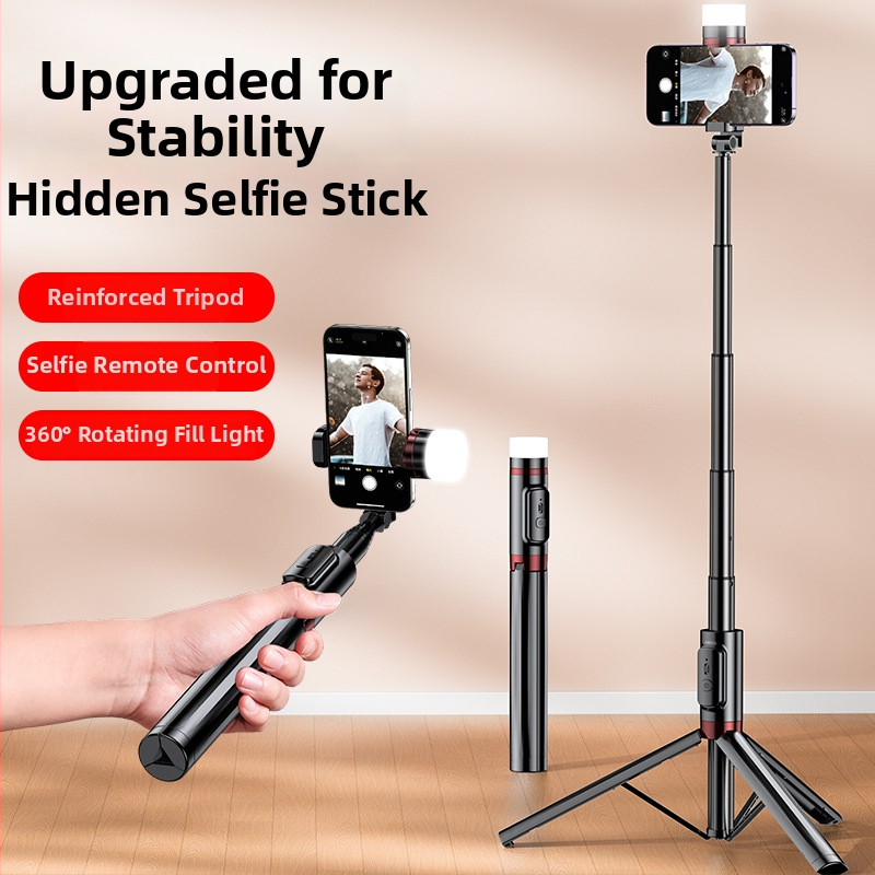 Selfie tyč s integrovaným podstavcom a osvetlením na fotenie — Značka Crenov/Kerunle; Bluetooth; diaľkové ovládanie; prispôsobenie