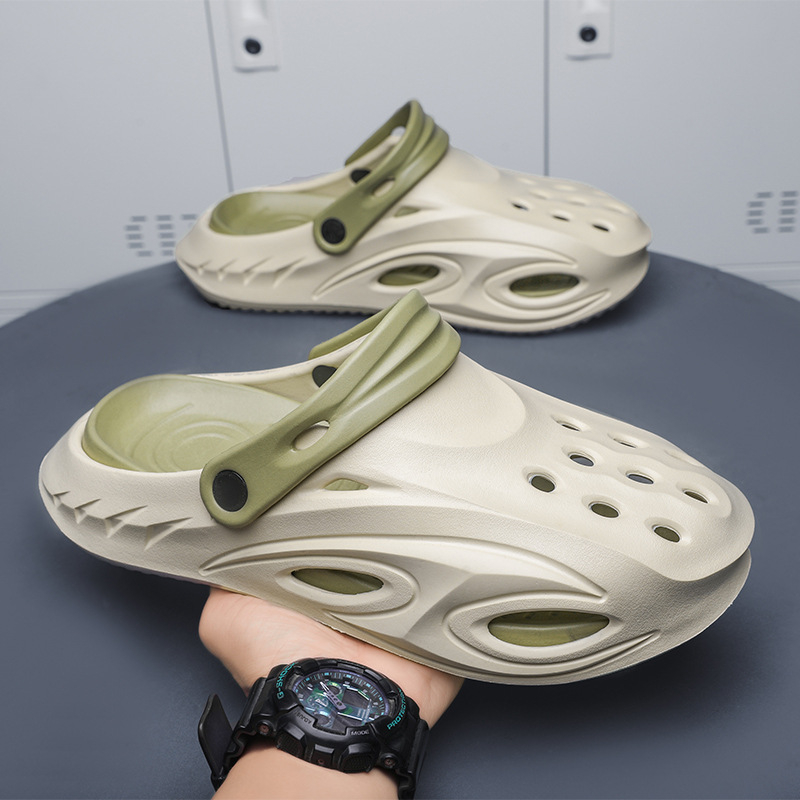 Мъжки спортни сандали със затворен пръст, Slip-On, EVA горна част, гумена подметка, дишащи