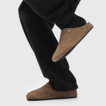 Muške slip-on mule s okruglim nosom, od velura, casual obuća s gumom na potplatu