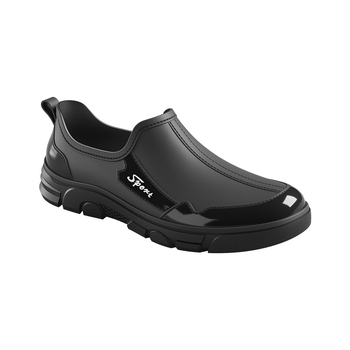 Cizme de ploaie unisex - PVC partea superioară, talpă din plastic, căptușeală din plasă, vârf rotund, patru sezoane