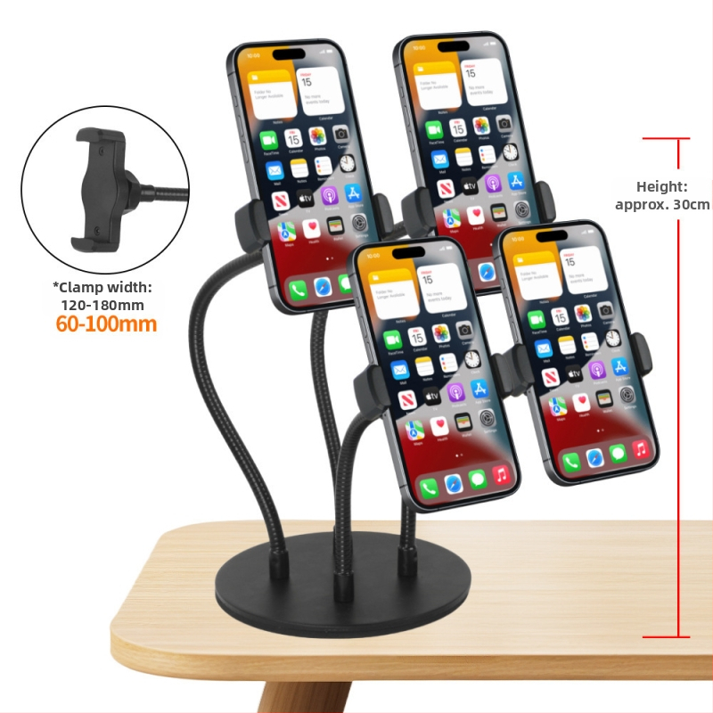 Stolný stojan na živé vysielanie pre viaceré telefóny, proti otrasom, zliatina hliníka, vhodný pre všeobecné, vonkajšie, selfie a live použitie