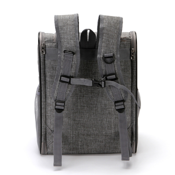 Двойна раница за домашни любимци за малки кучета и котки – полиестер, едноцветен модел, марка vshowbags