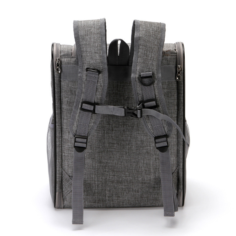 Двойна раница за домашни любимци за малки кучета и котки – полиестер, едноцветен модел, марка vshowbags