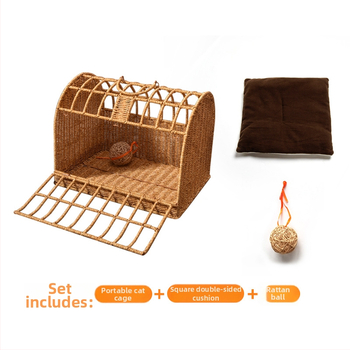 Prijenosna kutija za mačke i pse od umjetnog ratana, zatvoren tvrdi transporter, za sve sezone, kapacitet do 7,5 kg