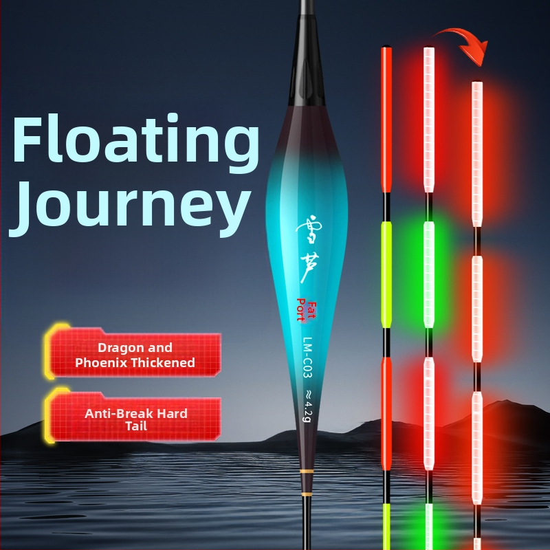 Svetleći plutajući plovak za ribolov, visoka osjetljivost, kompozitni materijal, dnevno-noćna dvostruka upotreba, za rezervoare