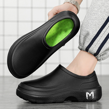 Muške kuharske cipele, jesenje, protivklizne i vodootporne za kuhinju, s debelim potplatom i zatvorenim prstom (gornji EVA, potplata EVA, injekcijska konstrukcija, vodootpornost)