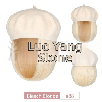 Perika bob u beret stilu, kratka ravna sintetička kosa, za žene, svakodnevna upotreba, vlakna otporna na visoke temperature