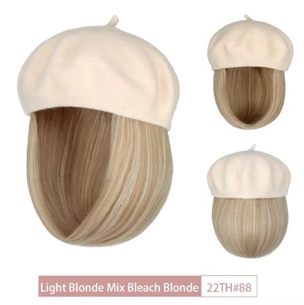 Perika bob u beret stilu, kratka ravna sintetička kosa, za žene, svakodnevna upotreba, vlakna otporna na visoke temperature