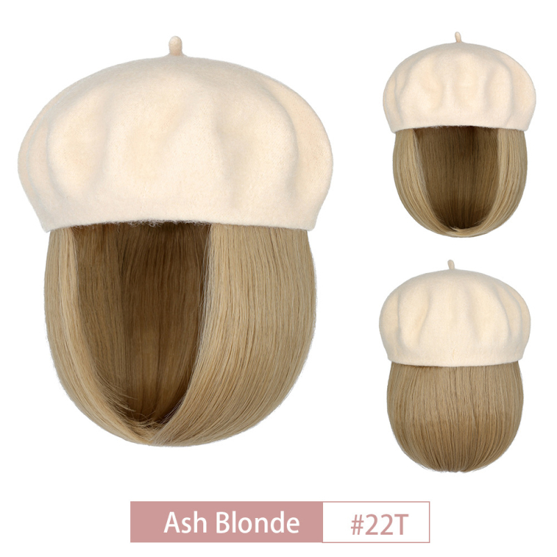 Perika bob u beret stilu, kratka ravna sintetička kosa, za žene, svakodnevna upotreba, vlakna otporna na visoke temperature