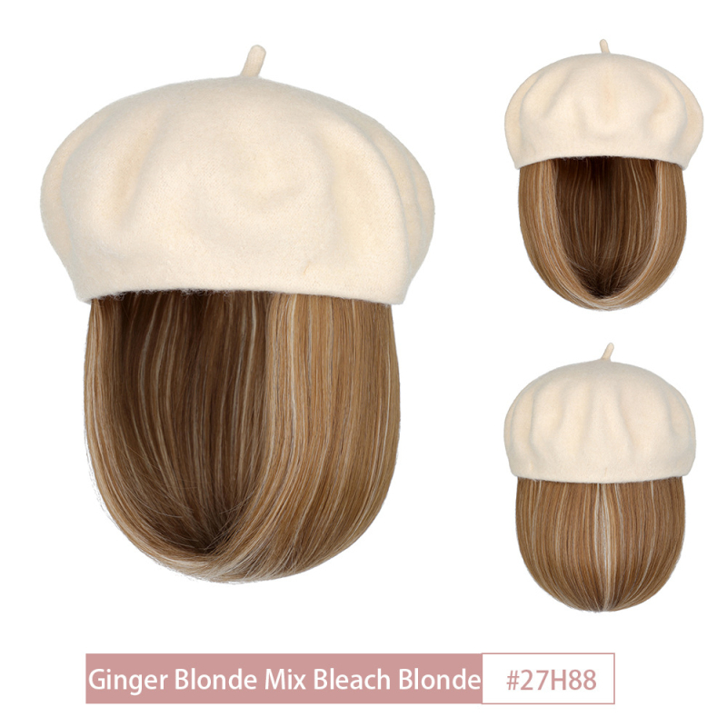 Perika bob u beret stilu, kratka ravna sintetička kosa, za žene, svakodnevna upotreba, vlakna otporna na visoke temperature