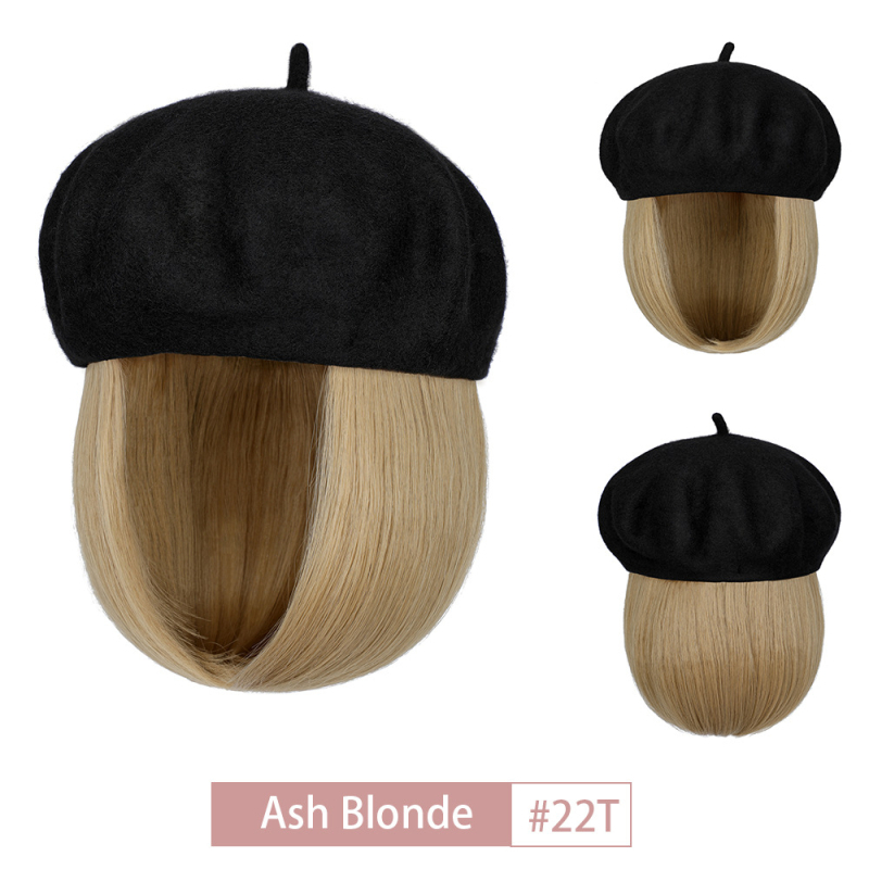 Perika bob u beret stilu, kratka ravna sintetička kosa, za žene, svakodnevna upotreba, vlakna otporna na visoke temperature