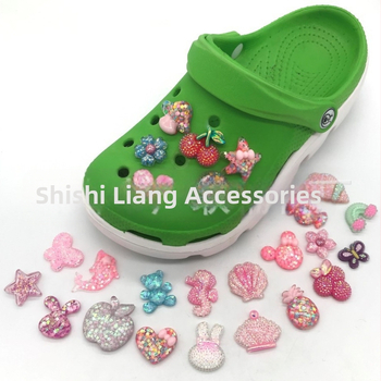 Náramok na topánky so živicovým kvetom dekor – pre sandále a papuče – každodenný štýl