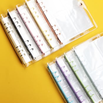 Amu YZ-9 dosar de foi libere, legare spirală, capac PVC transparent, 6 găuri, personalizare cu logo