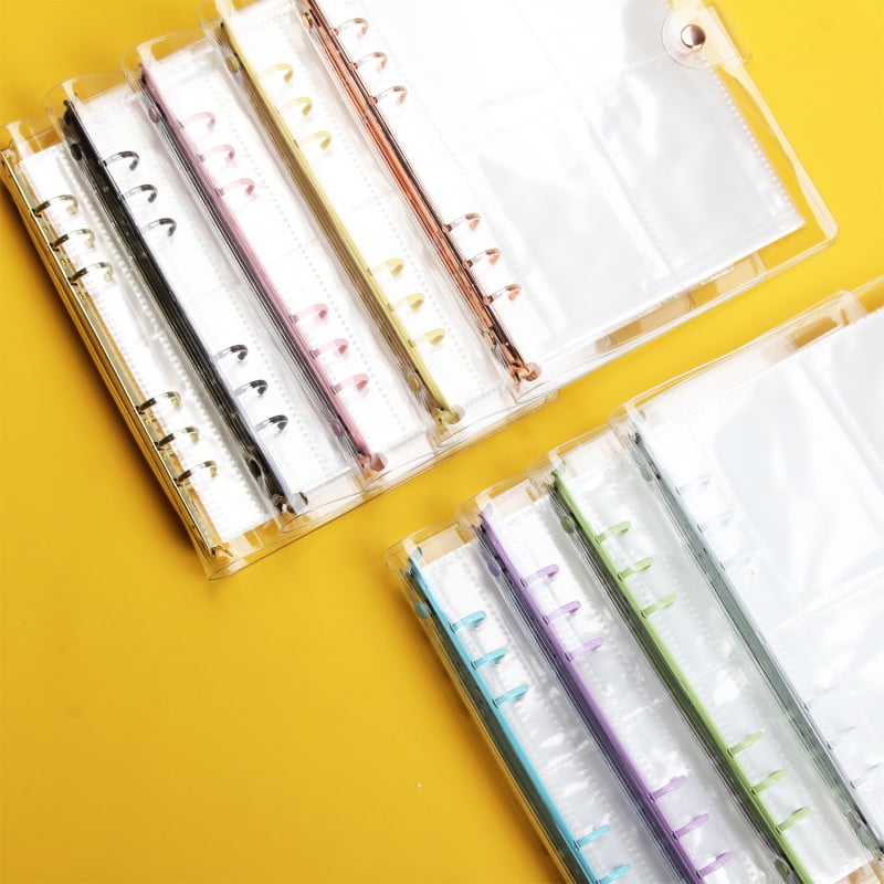 Amu YZ-9 dosar de foi libere, legare spirală, capac PVC transparent, 6 găuri, personalizare cu logo