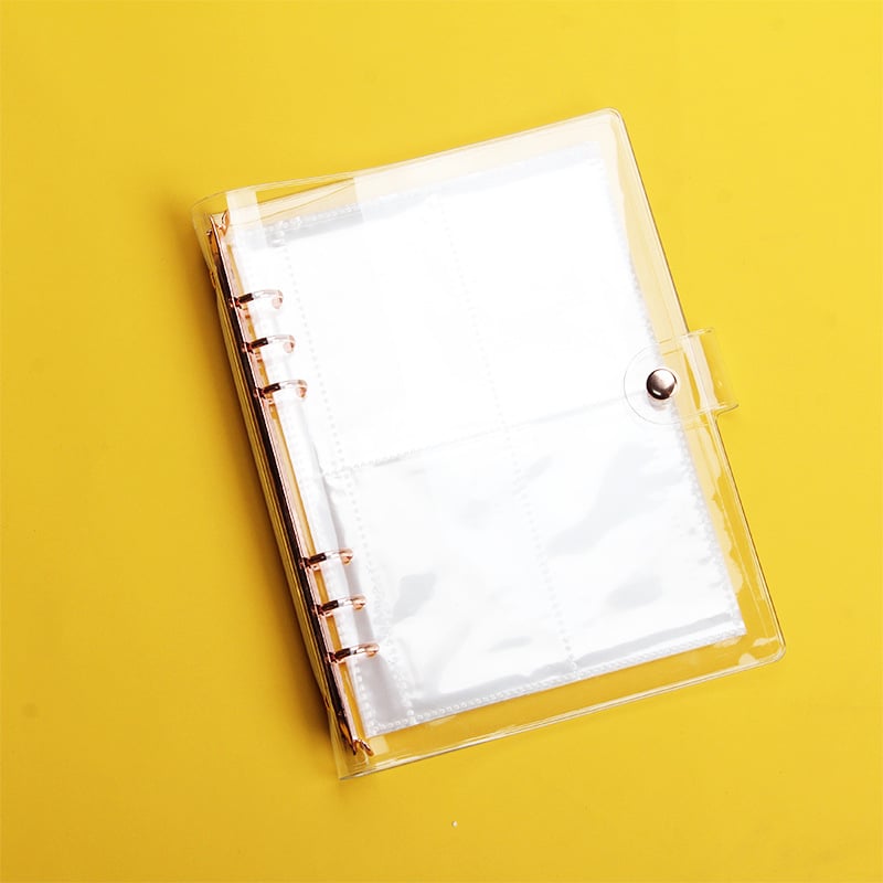 Amu YZ-9 dosar de foi libere, legare spirală, capac PVC transparent, 6 găuri, personalizare cu logo