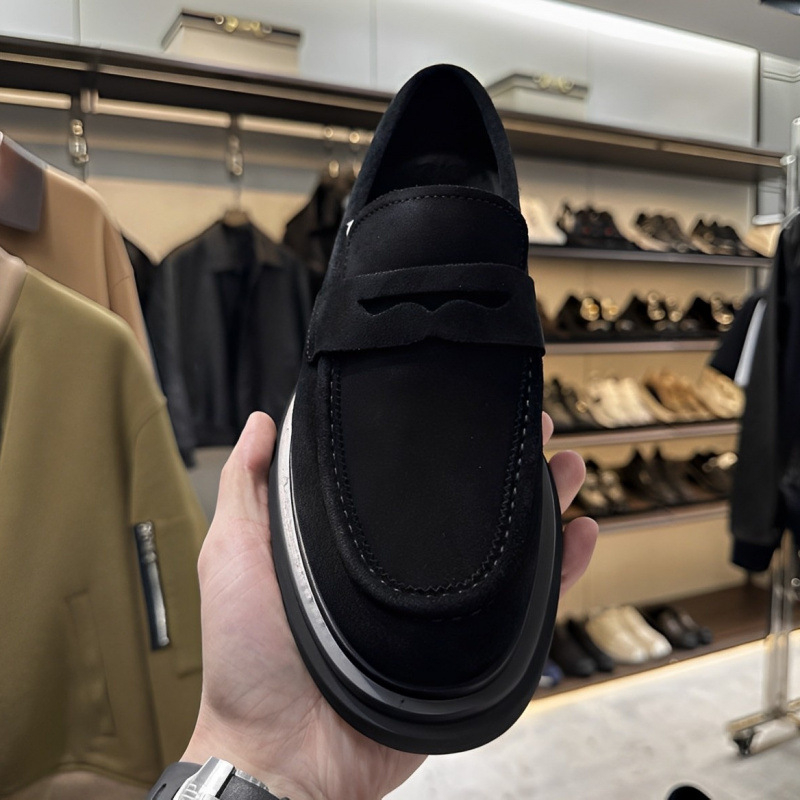 Beijiang Wolf Brand slip-on, formalne kožne cipele s prozračnim platnenim gornjim dijelom i debelom potplatom, muški poslovni stil