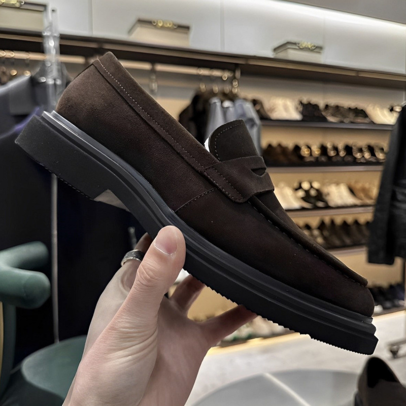 Beijiang Wolf Brand slip-on, formalne kožne cipele s prozračnim platnenim gornjim dijelom i debelom potplatom, muški poslovni stil