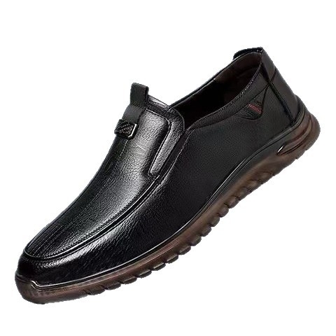 Muški slip-on loaferi, prozračni gornji dio od umjetne kože, potplat od teleće tetive, okrugli vrh, plitka peta