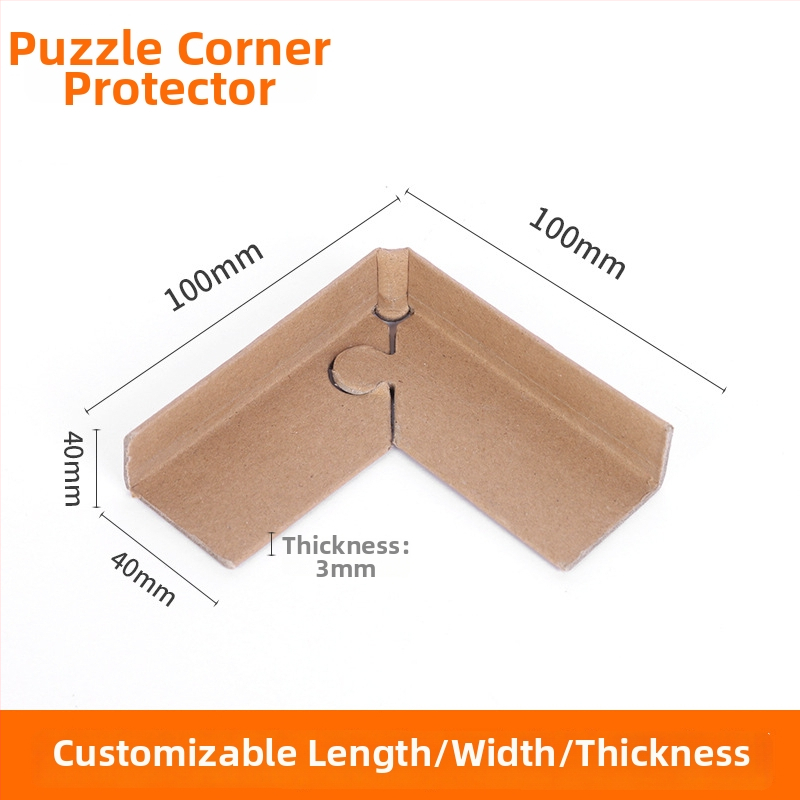 Ochranný roh z kraft papiera so zámkom, 90° pravý uhol, tvrdená verzia