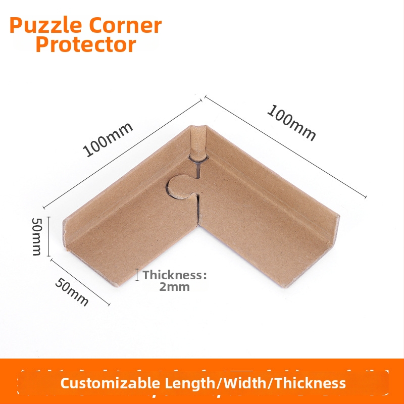 Ochranný roh z kraft papiera so zámkom, 90° pravý uhol, tvrdená verzia