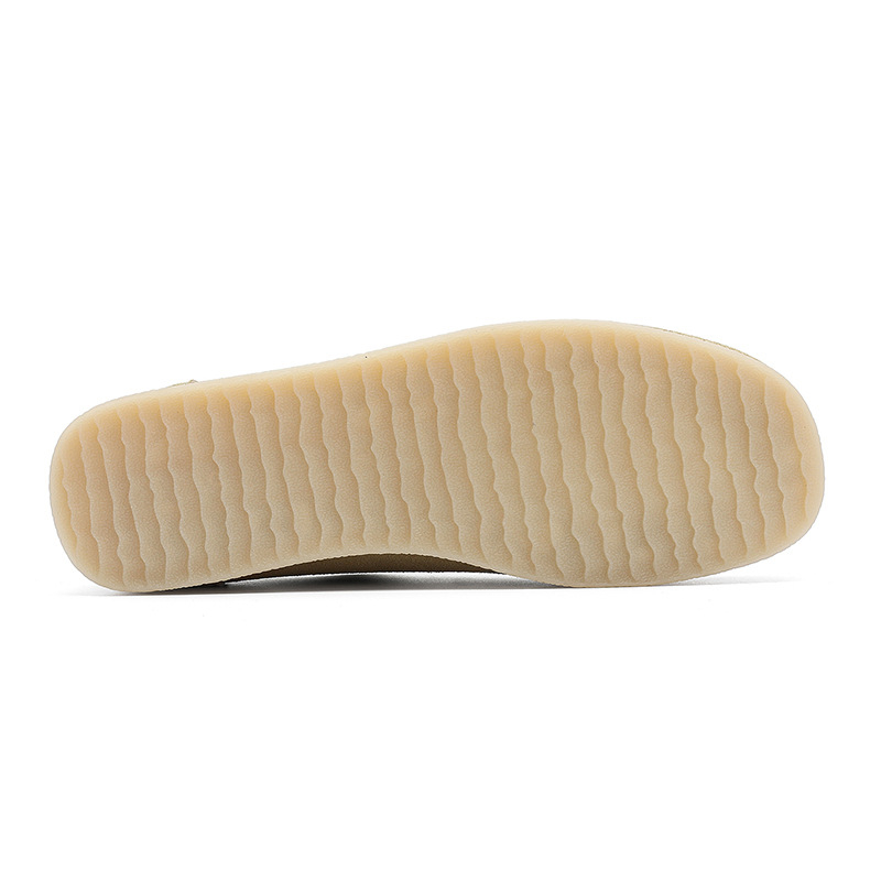Slip-on kožne loaferice s okruglim nosom, gumena potplata, niski potpetica 1-3 cm