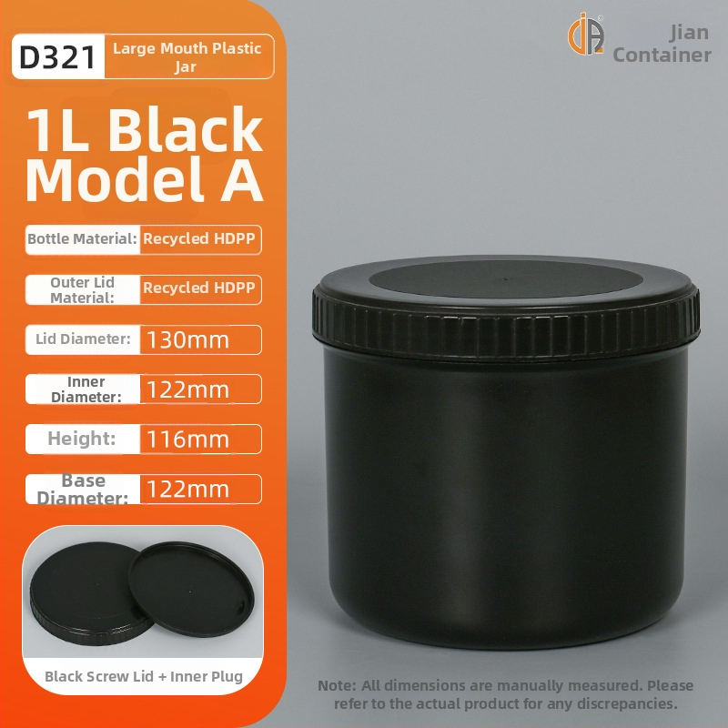 1L PP пластмасов съд за мастило с вътрешен уплътнител и външен капак, персонализирана обработка и печат на лого