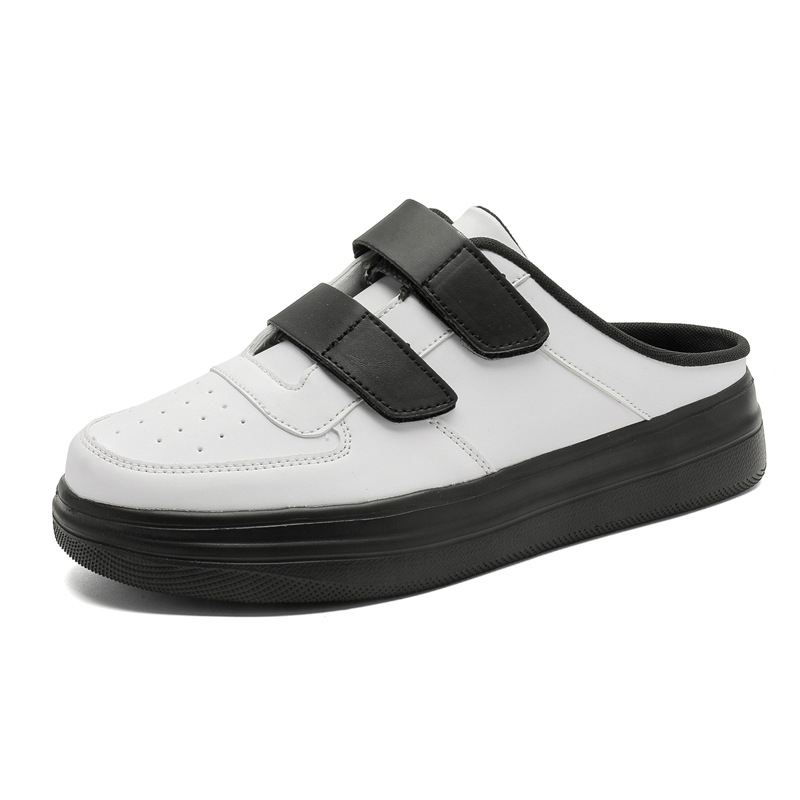 Muške papuče s Velcro zatvaranjem, gornji dio od mikrovlaknaste kože, gumena potplata, PU unutrašnjost, korejski stil