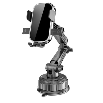 Автомобилен държач за телефон с вакуумна чашка — универсален за табло навигация, минималистичен стил, мощност 5W