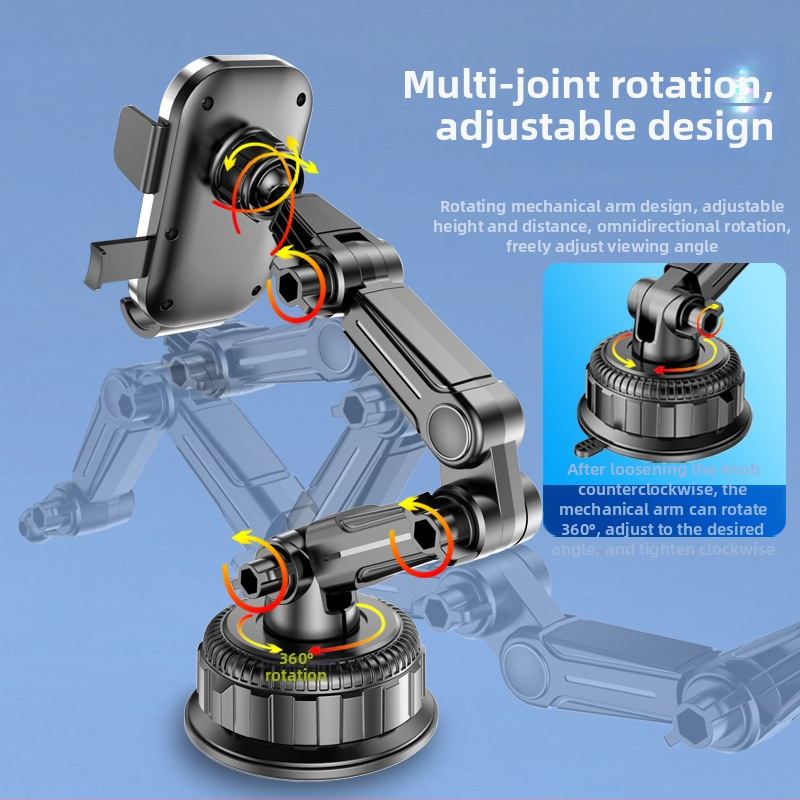 Автомобилен държач за телефон с вакуумна чашка — универсален за табло навигация, минималистичен стил, мощност 5W