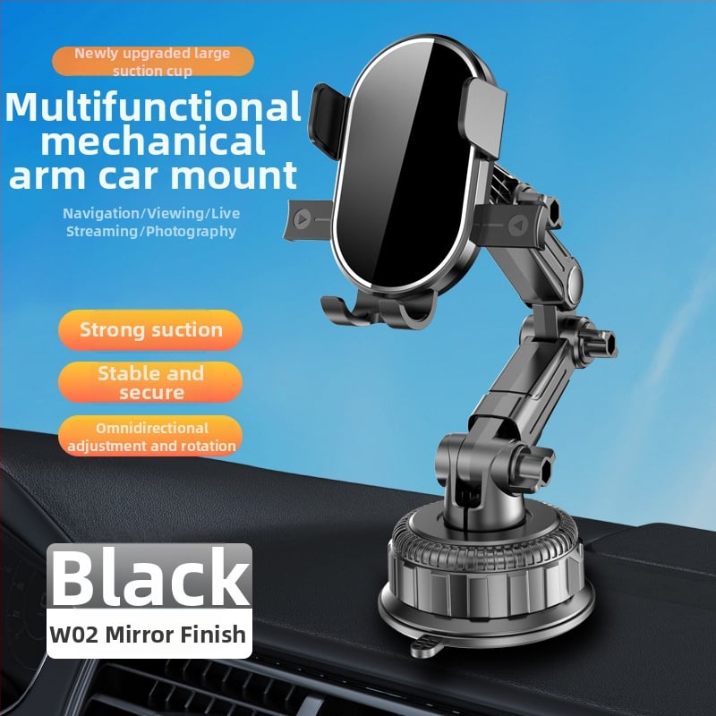 Автомобилен държач за телефон с вакуумна чашка — универсален за табло навигация, минималистичен стил, мощност 5W