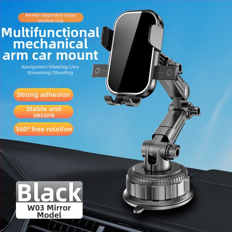 Автомобилен държач за телефон с вакуумна чашка — универсален за табло навигация, минималистичен стил, мощност 5W