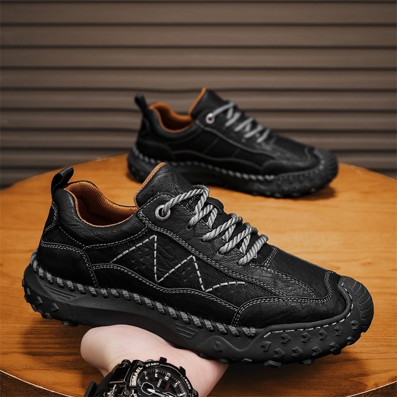 Loafers s gornjim dijelom od super vlakna, PU ulošak, gumeni potplat, okrugli vrh, vezanje