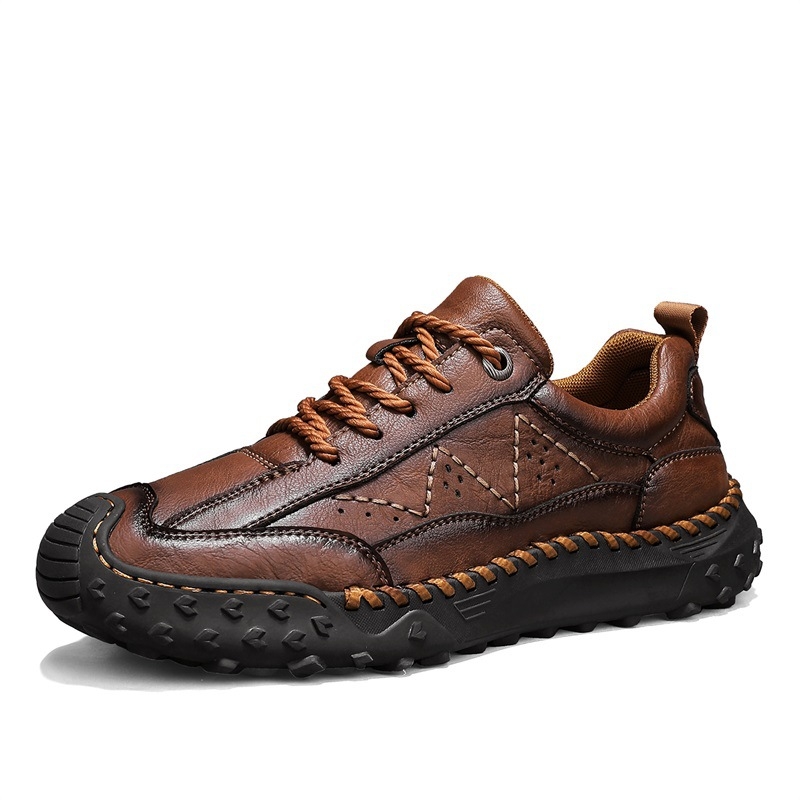 Loafers s gornjim dijelom od super vlakna, PU ulošak, gumeni potplat, okrugli vrh, vezanje