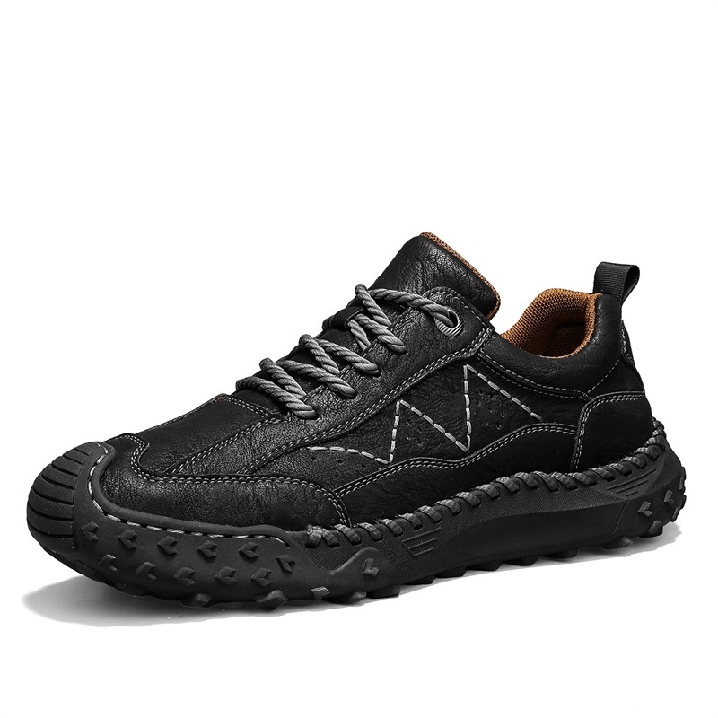 Loafers s gornjim dijelom od super vlakna, PU ulošak, gumeni potplat, okrugli vrh, vezanje