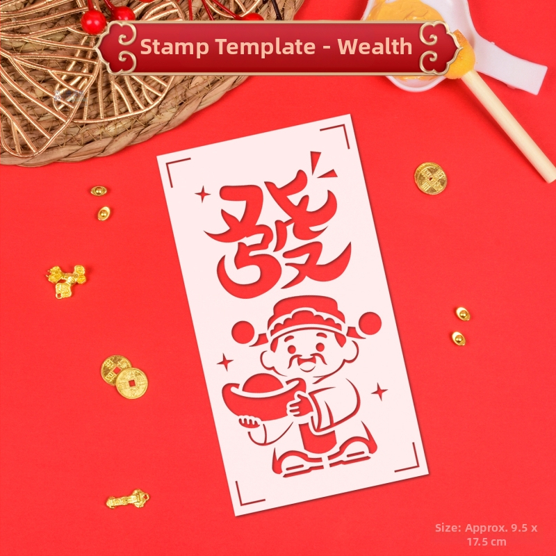 PVC DIY súprava na Nový rok pre deti a rodičov — Model 03, nie je dovážané, bez IP oprávnenia — razba a otlačovanie, Fu znak s vyrezávaným dizajnom