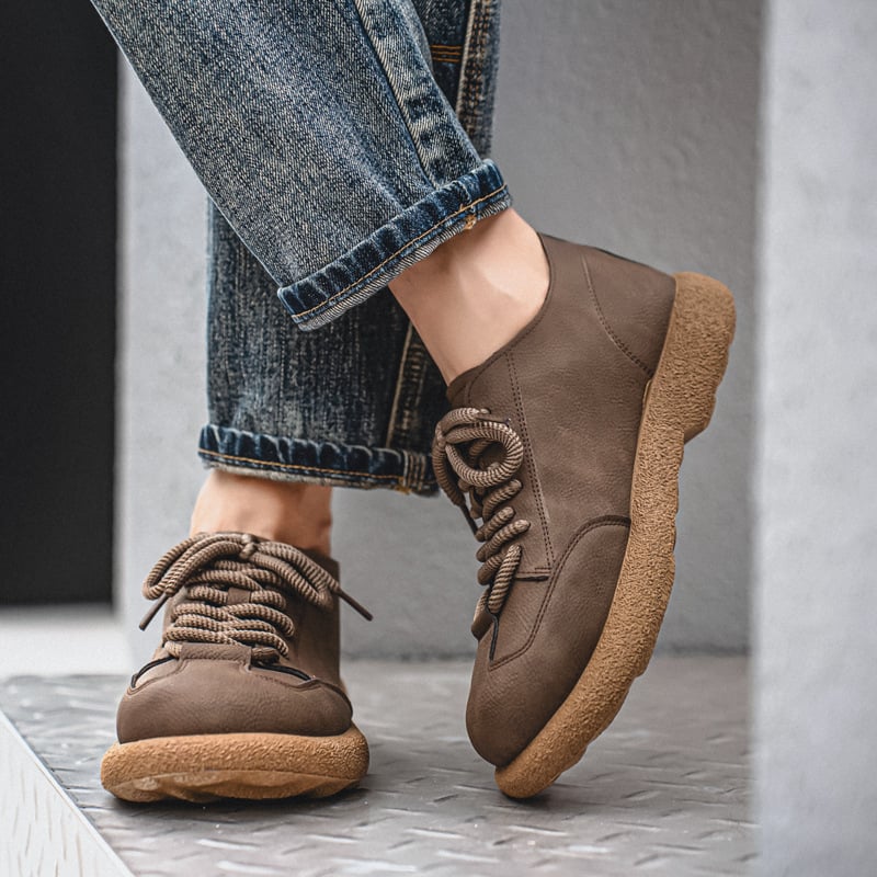 Muške kožne casual tenisice - okrugli nos, gumeni potplat, EVA ulošak, PU gornji dio, niski pet 1–3 cm, stil za slobodno vrijeme/posao