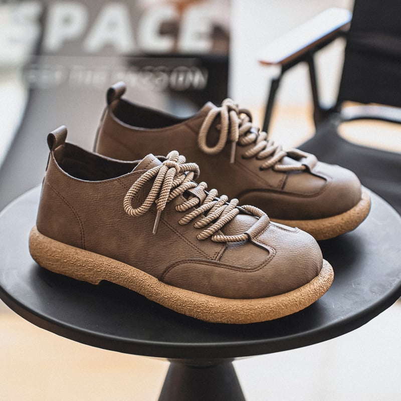 Muške kožne casual tenisice - okrugli nos, gumeni potplat, EVA ulošak, PU gornji dio, niski pet 1–3 cm, stil za slobodno vrijeme/posao