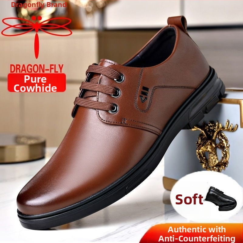 Dragonfly Derby cipele za muškarce – gornji dio od kože prvog sloja, PU podstava, TPU potplat, vezanje šnurkama, visok vrat