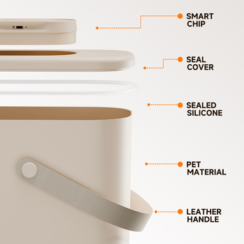 Edamame Δοχείο Αποθήκευσης Τροφίμων για Κατοικίδια, 10L, ABS + PET + silica gel