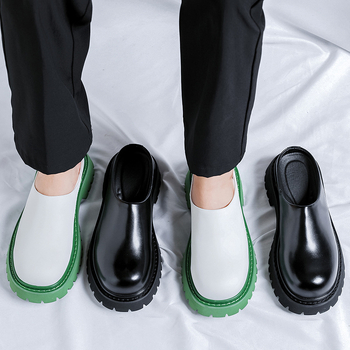 Derby cipele za muškarce s okruglim nosom, mikrovlakneno gornjište, casual, debeli potplat, model 3205-R