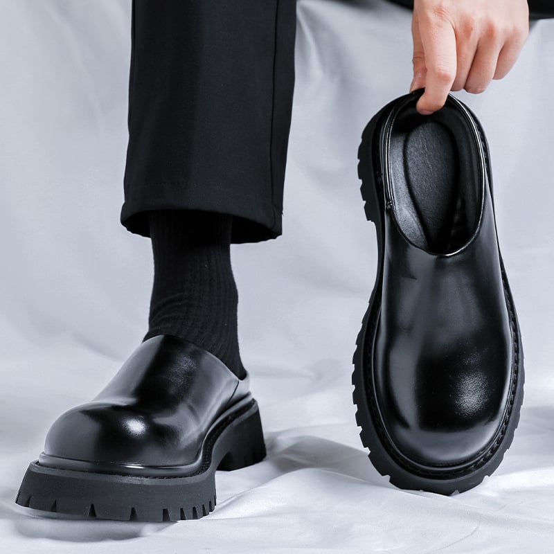 Derby cipele za muškarce s okruglim nosom, mikrovlakneno gornjište, casual, debeli potplat, model 3205-R