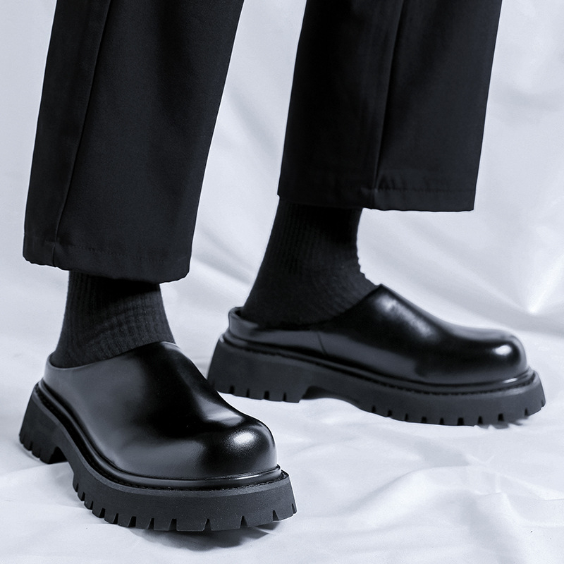 Derby cipele za muškarce s okruglim nosom, mikrovlakneno gornjište, casual, debeli potplat, model 3205-R