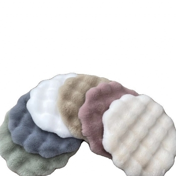 Κυκλικό μαξιλαράκι σκύλου από συνθετική γούνα κουνελιού, πλένεται, εύκολο στην εγκατάσταση