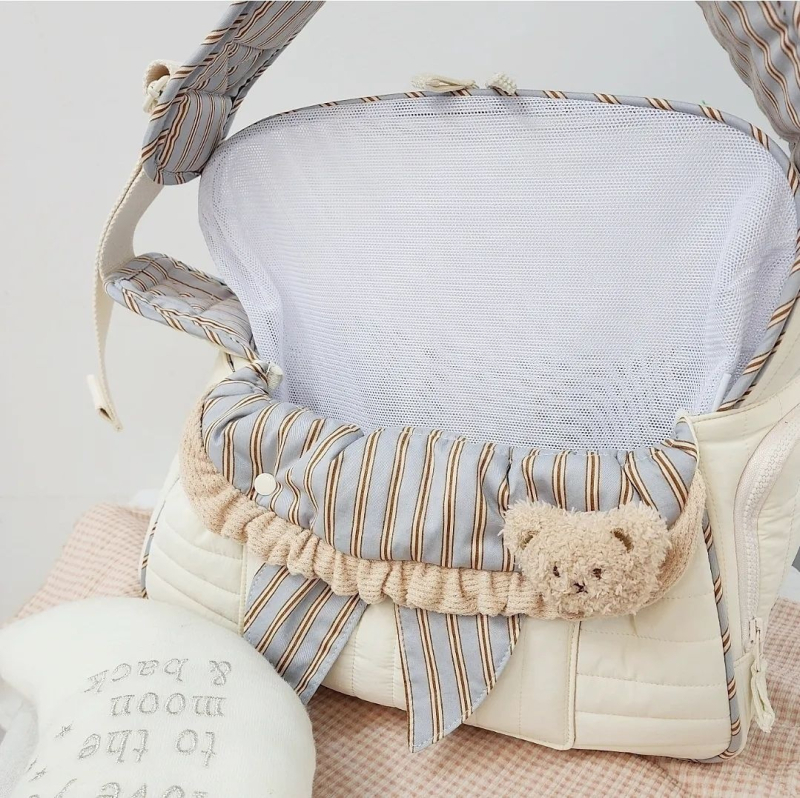Torba za kućne ljubimce s prugastim uzorkom, pamuk materijal, kapacitet 30–40 L