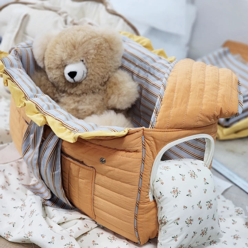 Torba za kućne ljubimce s prugastim uzorkom, pamuk materijal, kapacitet 30–40 L