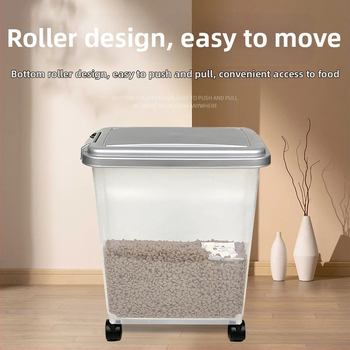 Πλαστικός κάδος αποθήκευσης τροφής κατοικιδίων, αεροστεγής με προστασία από έντομα και υγρασία, χωρητικότητας 10L/20L/30L/40L, μάρκα Pet Ledo, άδεια ιδιωτικής ετικέτας.