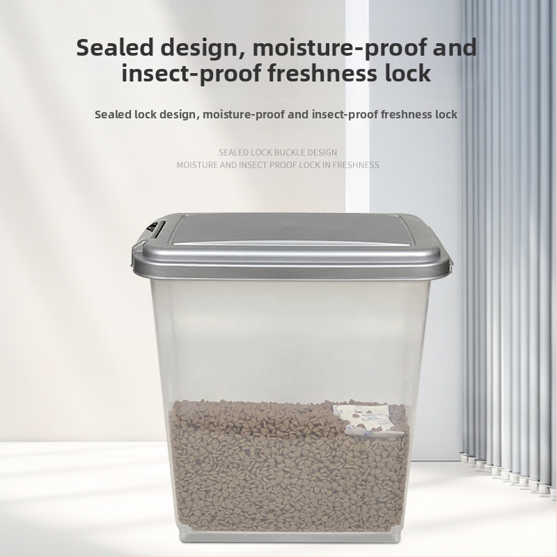 Πλαστικός κάδος αποθήκευσης τροφής κατοικιδίων, αεροστεγής με προστασία από έντομα και υγρασία, χωρητικότητας 10L/20L/30L/40L, μάρκα Pet Ledo, άδεια ιδιωτικής ετικέτας.