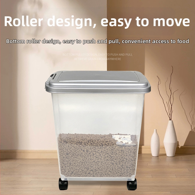 Πλαστικός κάδος αποθήκευσης τροφής κατοικιδίων, αεροστεγής με προστασία από έντομα και υγρασία, χωρητικότητας 10L/20L/30L/40L, μάρκα Pet Ledo, άδεια ιδιωτικής ετικέτας.
